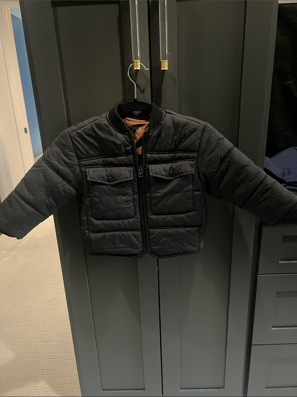 Zara boys Black Quilted Puffer Jacket